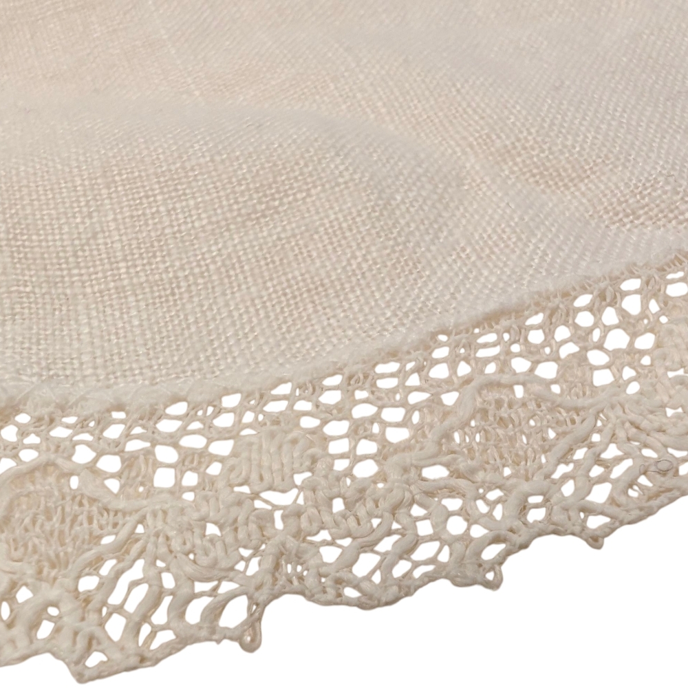 TRUE VINTAGE Hankerchief Linen Lace White 10"x 10" Dainty Square Bridal - Picture 3 of 10